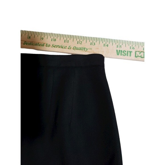 Talbots Black Stretch Wool Front Slit Straight Skirt - Size 10 - Picture 7 of 9